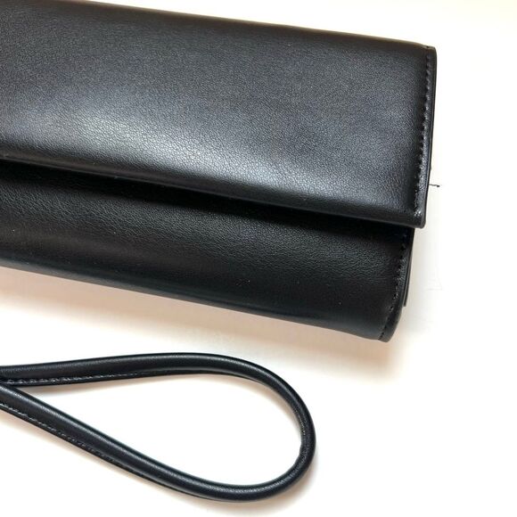 A New Day Women’s Black Vegan Faux Leather Wristlet Wallet - Picture 2 of 12